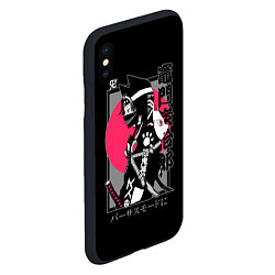 Чехол iPhone XS Max матовый Клинок, рассекающий демонов - red sun, цвет: 3D-черный — фото 2