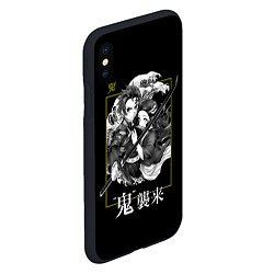 Чехол iPhone XS Max матовый Танджиро и Незуко Камадо, цвет: 3D-черный — фото 2