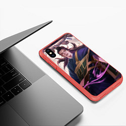 Чехол iPhone XS Max матовый Suguru Getou art, цвет: 3D-красный — фото 2