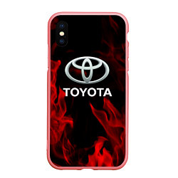 Чехол iPhone XS Max матовый Toyota Red Fire, цвет: 3D-баблгам