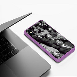 Чехол iPhone XS Max матовый Люди смотрят кино в 3d очках, цвет: 3D-фиолетовый — фото 2