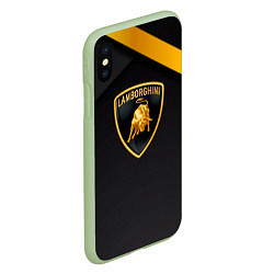 Чехол iPhone XS Max матовый Lamborghini геометрия, цвет: 3D-салатовый — фото 2