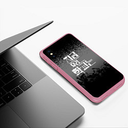 Чехол iPhone XS Max матовый Мы все мертвы - Зомби, цвет: 3D-малиновый — фото 2