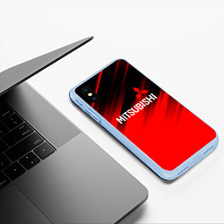 Чехол iPhone XS Max матовый Mitsubishi - Red Sport, цвет: 3D-голубой — фото 2