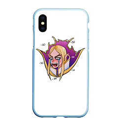 Чехол iPhone XS Max матовый Invoker Инвокер Dota2, цвет: 3D-голубой