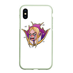 Чехол iPhone XS Max матовый Invoker Инвокер Dota2, цвет: 3D-салатовый