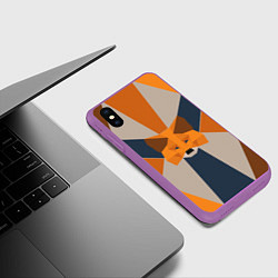 Чехол iPhone XS Max матовый Metamask Крипто лиса, цвет: 3D-фиолетовый — фото 2