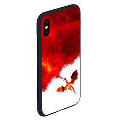 Чехол iPhone XS Max матовый ДЫХАНИЕ ЗВЕЗДНОГО ДРАКОНА DRAGON FIRE, цвет: 3D-черный — фото 2