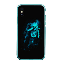 Чехол iPhone XS Max матовый Неоновый астронавт Neon Astronaut, цвет: 3D-мятный