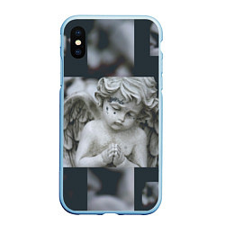 Чехол iPhone XS Max матовый Angel Lil Peep GBC, цвет: 3D-голубой