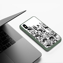 Чехол iPhone XS Max матовый АХЕГАО - AHEGAO ПОДТЕКИ, цвет: 3D-темно-зеленый — фото 2