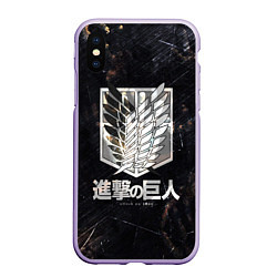 Чехол iPhone XS Max матовый Атака Титанов Логотип Свечение