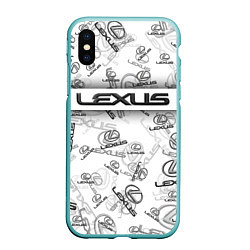 Чехол iPhone XS Max матовый LEXUS BIG EMBLEMA PATTERN