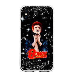 Чехол iPhone XS Max матовый Theres a Starman waiting in the sky, цвет: 3D-белый