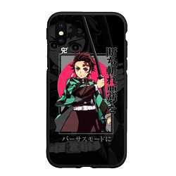 Чехол iPhone XS Max матовый Танджиро Камадо - убийца демонов, цвет: 3D-черный