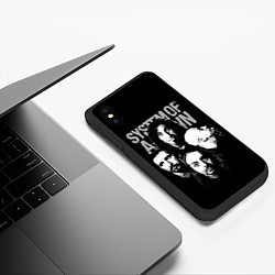 Чехол iPhone XS Max матовый System of a Down рок группа, цвет: 3D-черный — фото 2