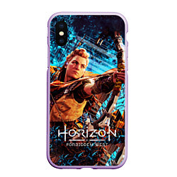 Чехол iPhone XS Max матовый Horizon Forbidden West - Элой арт, цвет: 3D-сиреневый