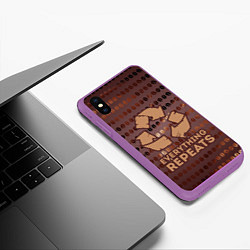 Чехол iPhone XS Max матовый Everything repeats, цвет: 3D-фиолетовый — фото 2