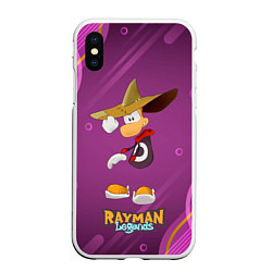 Чехол iPhone XS Max матовый Rayman в шляпе Legends, цвет: 3D-белый