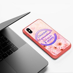 Чехол iPhone XS Max матовый Самая красивая Саша, цвет: 3D-красный — фото 2