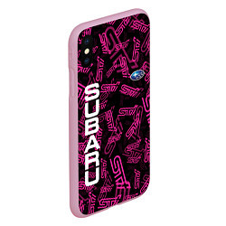 Чехол iPhone XS Max матовый SUBARU STI PATTERN, цвет: 3D-розовый — фото 2