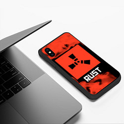 Чехол iPhone XS Max матовый RUST - Красное Пламя, цвет: 3D-черный — фото 2