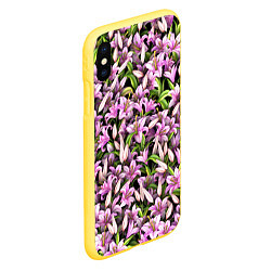 Чехол iPhone XS Max матовый Лилии цветут, цвет: 3D-желтый — фото 2