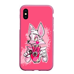 Чехол iPhone XS Max матовый Funtime Foxy, цвет: 3D-малиновый