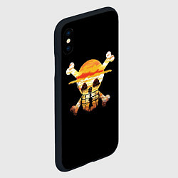 Чехол iPhone XS Max матовый One Piece череп, цвет: 3D-черный — фото 2