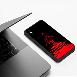 Чехол iPhone XS Max матовый One Piece Красный след, цвет: 3D-черный — фото 2