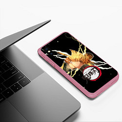 Чехол iPhone XS Max матовый КЛИНОК, РАССЕКАЮЩИЙ ДЕМОНОВ Молнии, цвет: 3D-малиновый — фото 2