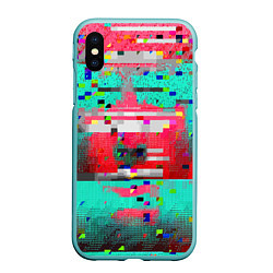Чехол iPhone XS Max матовый Fashion glitch 2088, цвет: 3D-мятный