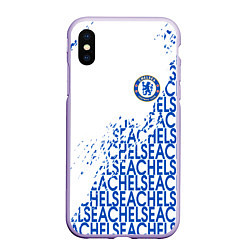 Чехол iPhone XS Max матовый Chelsea fc, цвет: 3D-светло-сиреневый