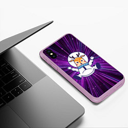 Чехол iPhone XS Max матовый Космический олень Space Deer, цвет: 3D-сиреневый — фото 2
