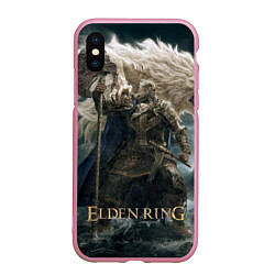 Чехол iPhone XS Max матовый Годфри и лев Elden Ring, цвет: 3D-розовый