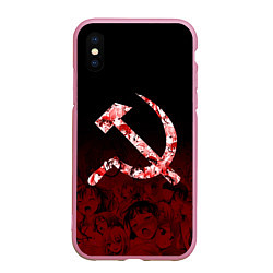 Чехол iPhone XS Max матовый СССР АХЕГАО USSR AHEGAO, цвет: 3D-розовый