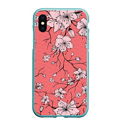 Чехол iPhone XS Max матовый Начало цветения, цвет: 3D-мятный