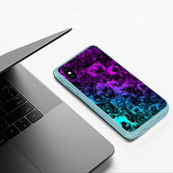 Чехол iPhone XS Max матовый AHEGAO NEON GIRL НЕОНОВЫЙ АХЕГАО, цвет: 3D-мятный — фото 2