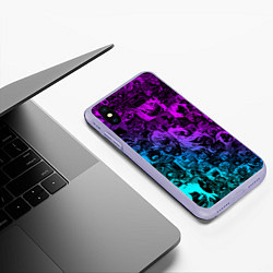 Чехол iPhone XS Max матовый AHEGAO NEON GIRL НЕОНОВЫЙ АХЕГАО, цвет: 3D-светло-сиреневый — фото 2