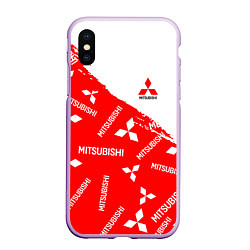 Чехол iPhone XS Max матовый Mitsubishi Паттерн, цвет: 3D-сиреневый