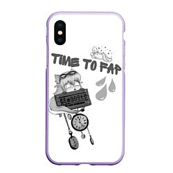 Чехол iPhone XS Max матовый Time To Fap, цвет: 3D-светло-сиреневый