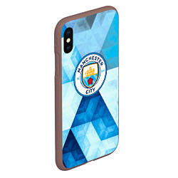 Чехол iPhone XS Max матовый Манчестер сити manchester city, цвет: 3D-коричневый — фото 2