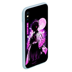 Чехол iPhone XS Max матовый Шинобу Кочо силуэт Клинок рассекающего демона, цвет: 3D-голубой — фото 2