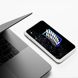 Чехол iPhone XS Max матовый АТАКА ТИТАНОВ Attack on Titan брызги краски, цвет: 3D-белый — фото 2