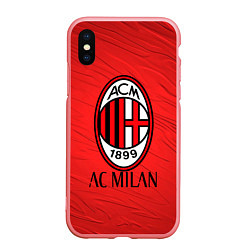 Чехол iPhone XS Max матовый Ac milan милан, цвет: 3D-баблгам