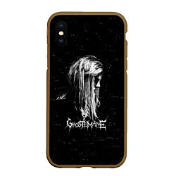 Чехол iPhone XS Max матовый GHOSTEMANE Rap Гостмейн ЧБ Logo, цвет: 3D-коричневый