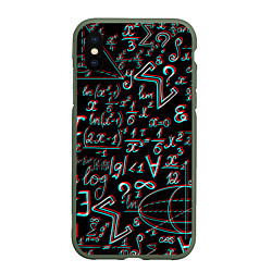 Чехол iPhone XS Max матовый ФОРМУЛЫ ГЛИТЧ GLITCH, цвет: 3D-темно-зеленый