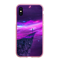 Чехол iPhone XS Max матовый Наедине со вселенной Alone with the universe, цвет: 3D-розовый