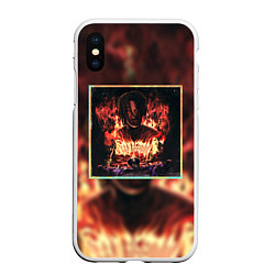 Чехол iPhone XS Max матовый Karmageddon Kizaru Альбом Кизару огонь, цвет: 3D-белый