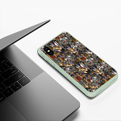 Чехол iPhone XS Max матовый Гангстеры Мафиози, цвет: 3D-салатовый — фото 2